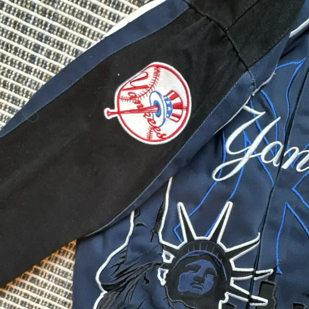 G-III Sports New York Yankees MLB Baseball Jacket Size Boys M 12-14 Blue Black